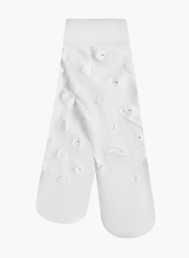 Celeste WHITE Pack Of 2 Girls School Tights With Assorted Design for Women | Best Price UAE